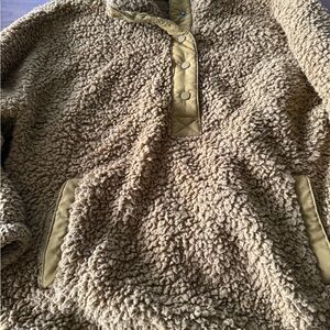 Cozy Tan Sherpa Pullover